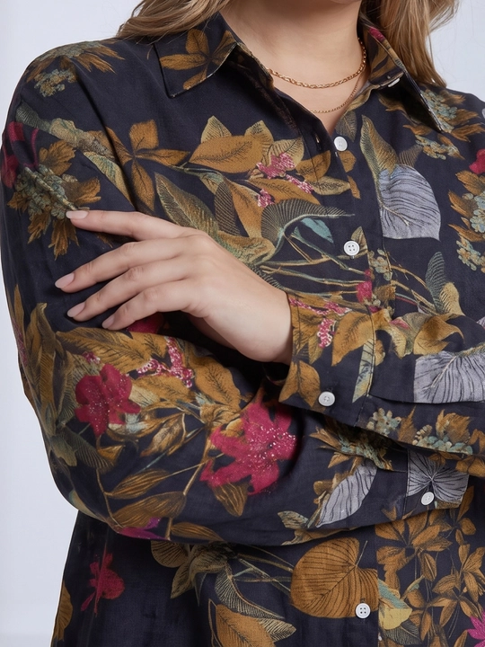 Ayollar bluzkasi, rubashka katta o‘lchamdagi erkin ELLY FASHION