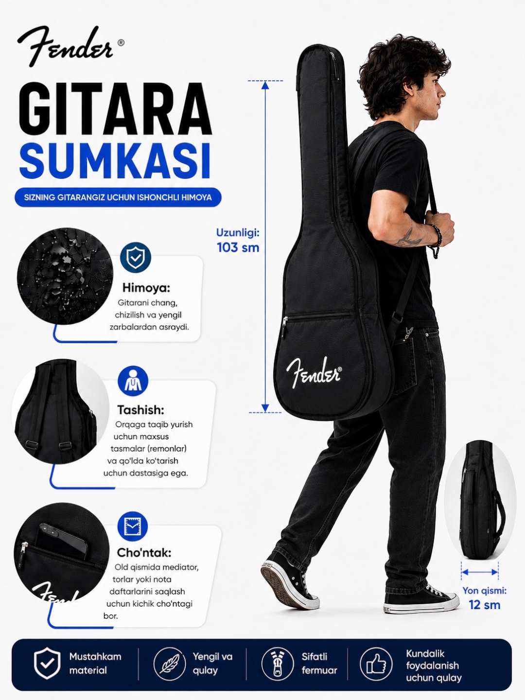 Gitara uchun g'ilof, 37-38 - 