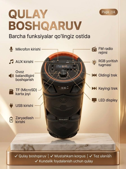 Portativ Bluetooth karaoke kalonkasi FireBox 21205B