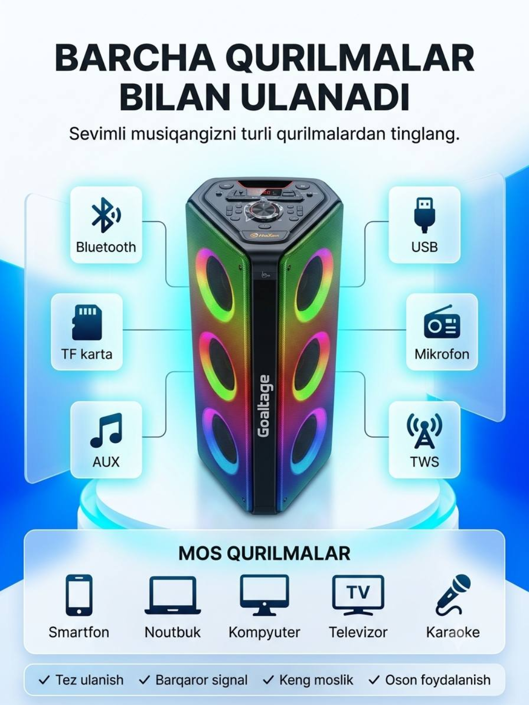 Portativ Bluetooth karaoke kalonkasi HoXen L-6801A - 