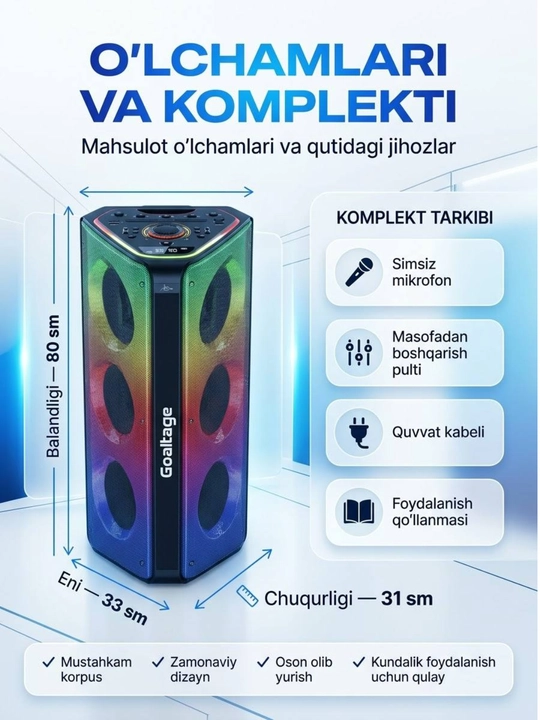 Portativ Bluetooth karaoke kalonkasi HoXen L-6801A