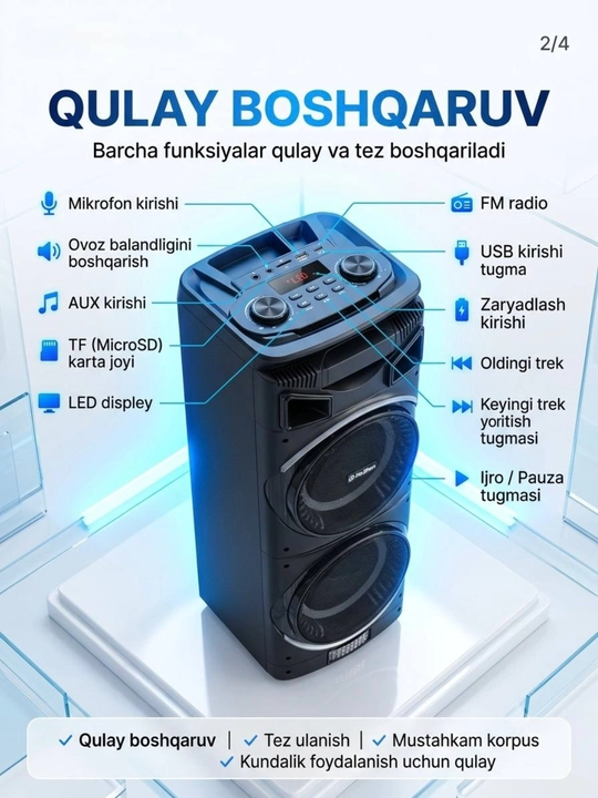 Portativ Bluetooth party kalonkasi HoXen T-21217A