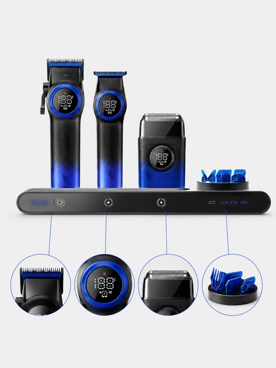 Машинка для стрижки VGR V-001 BlueМужской триммер для стрижки волос и бороды электробритва