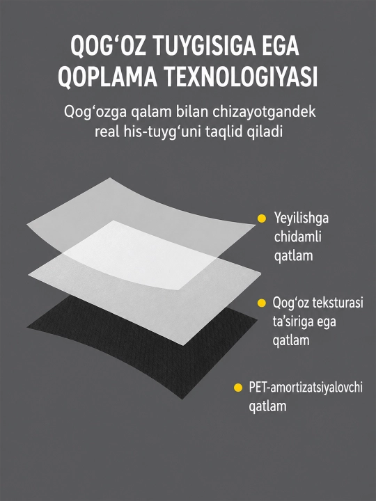 VINSA grafik plansheti, rasm chizish va dizayn uchun, pero bilan