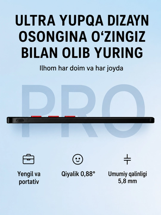 VINSA grafik plansheti, rasm chizish va dizayn uchun, pero bilan