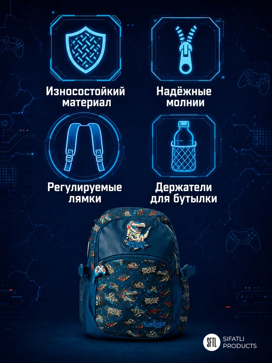 Smiggle ryukzagi - o‘g‘il bolalar va qizlar uchun maktab ryukzagi 42*30sm