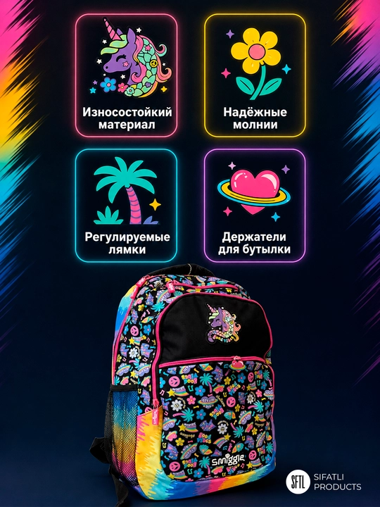 Smiggle ryukzagi - o‘g‘il bolalar va qizlar uchun maktab ryukzagi 42*30sm