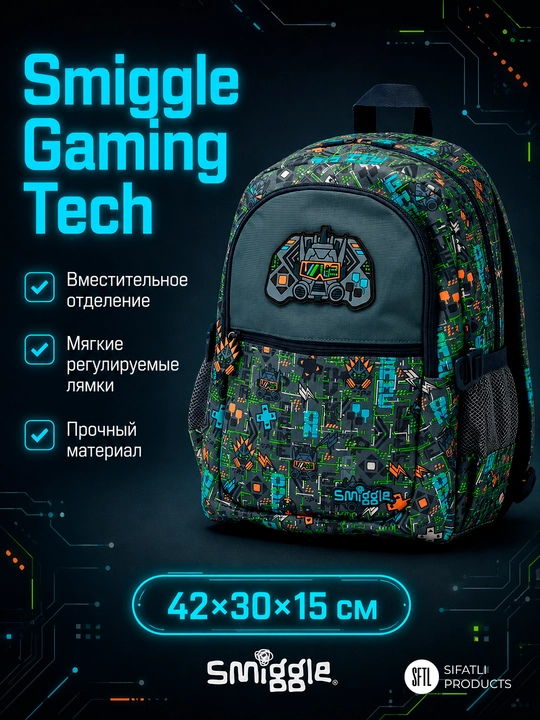 Smiggle — школьный рюкзак, для мальчиков и девочек, размер 42*30см - 