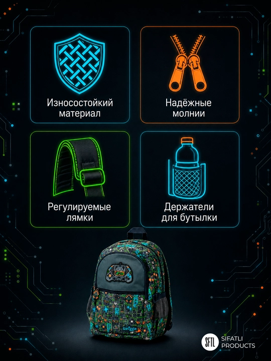 Smiggle ryukzagi - o‘g‘il bolalar va qizlar uchun maktab ryukzagi 42*30sm