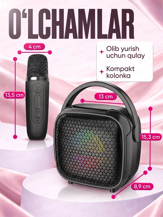 Ko‘chma simsiz karnay, bolalar uchun mikrofonli karaoke karnay va Bluetooth karnay