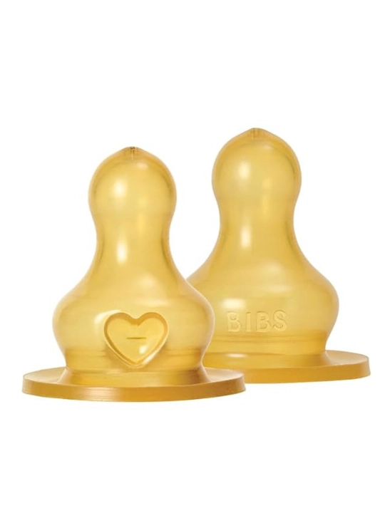 Соска для бутылочки BIBS Round Latex Slow Flow, 2 шт
