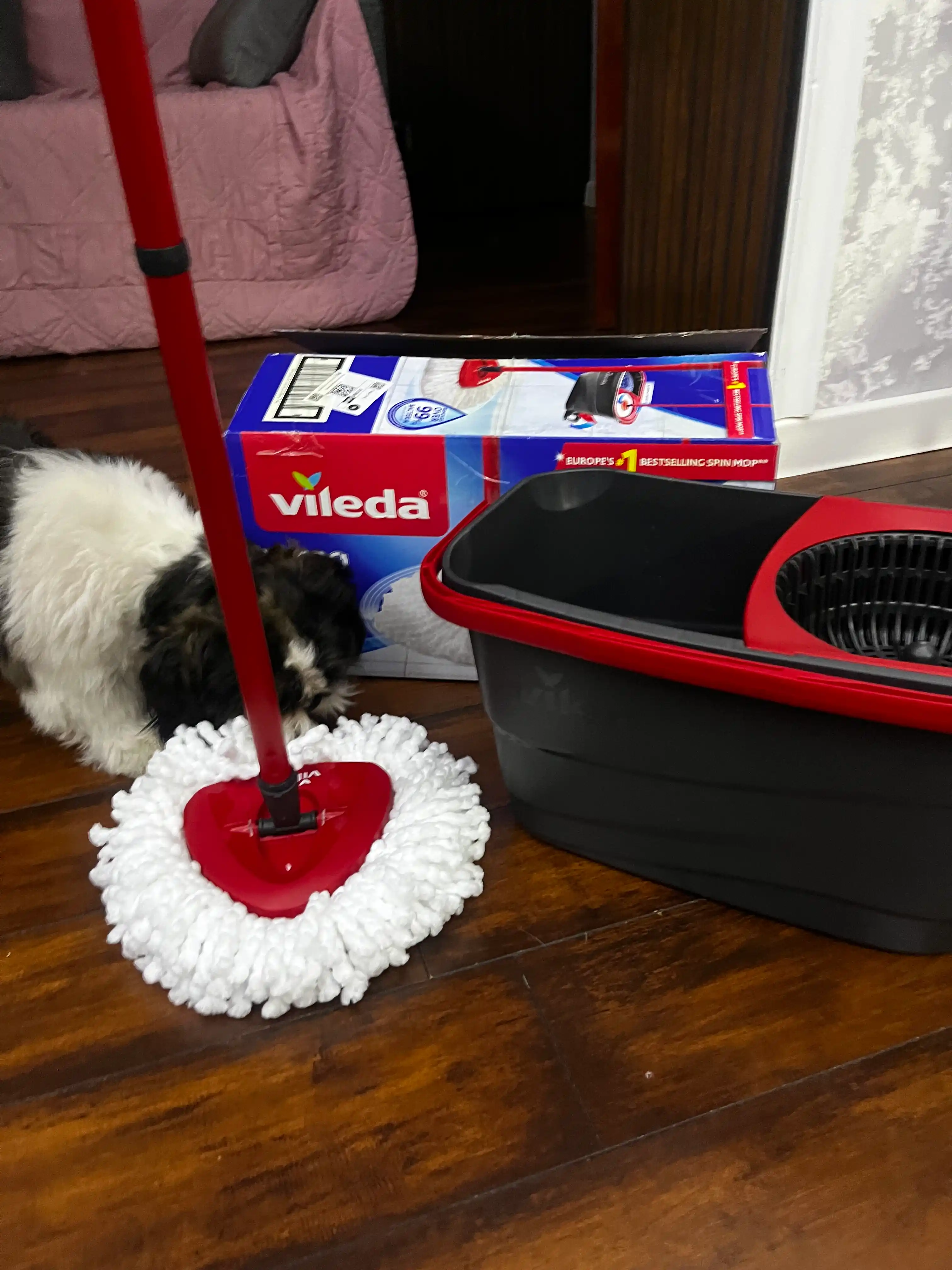 Vileda Turbo Smart chelak shvabra, aylanadigan, nam tozalash uchun, mikrofiberli