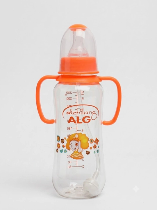 Chaqaloqlar uchun so'rg'ichli tutqichli butilka, sut va suv uchun idish, 280 ml, o'lchovli - 