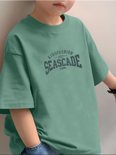 O‘g‘il bolalar uchun oversize futbolka, 100% paxta, casual futbolka - 