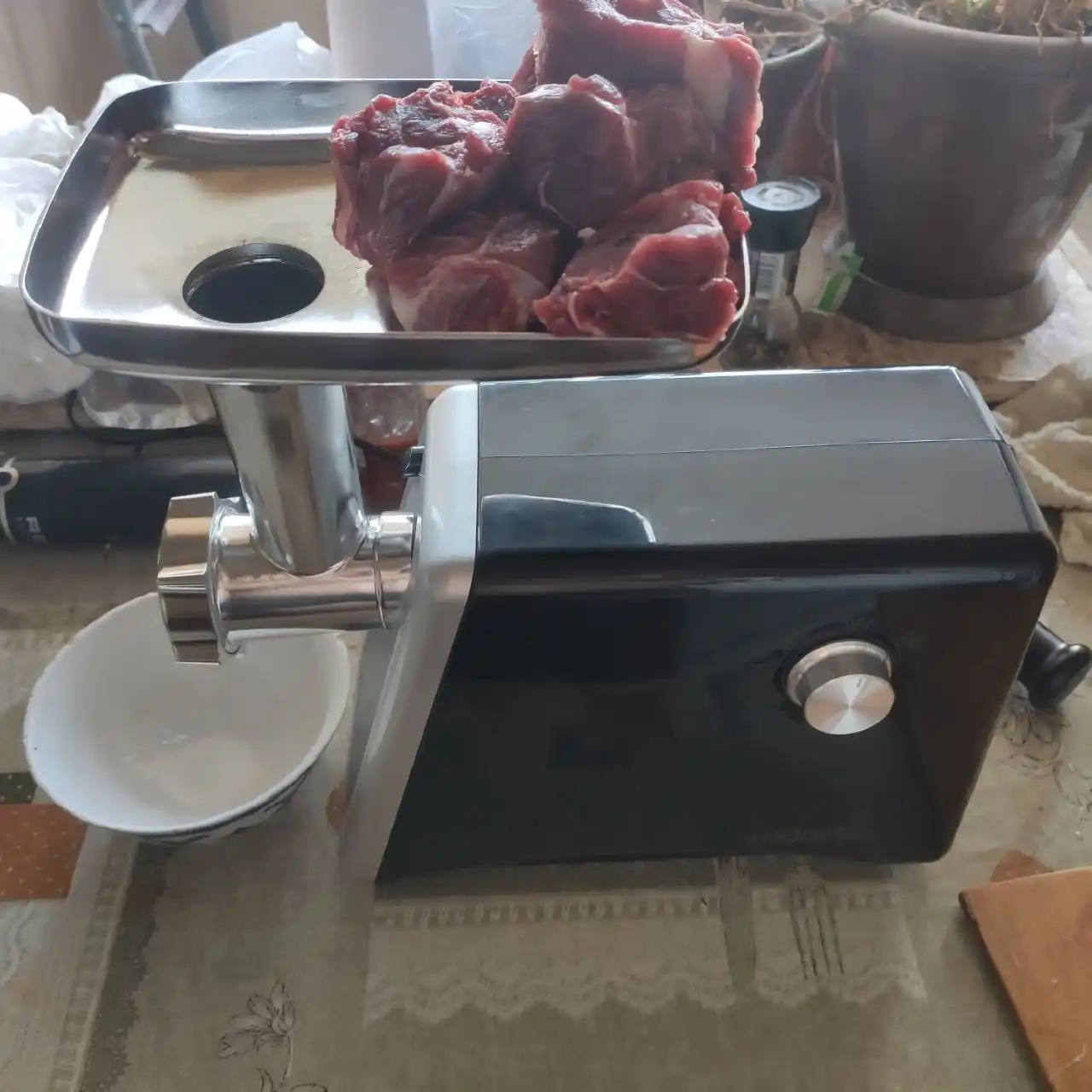 Go sht qiymalagich 2200 Vt po'lat pichoq 5-7 mm nozul kolbasa kubbe revers himoya VIDARTE