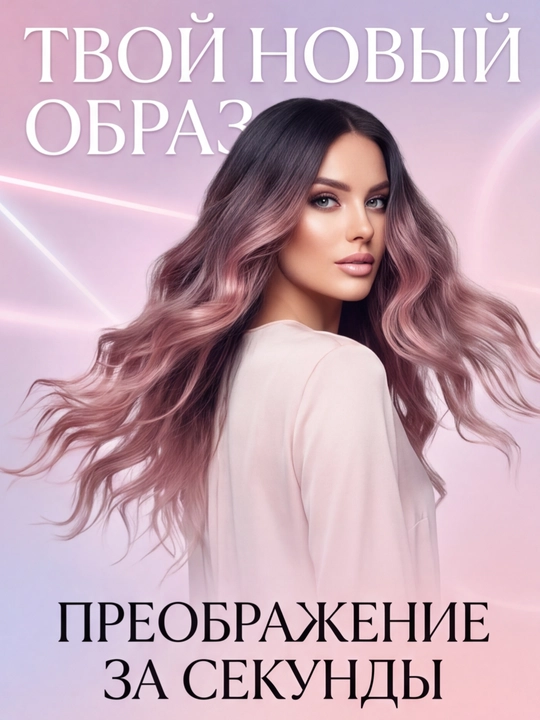 Накладка из кудрявых волос, с окрашиванием омбре, на заколках, трессы 60 см - 