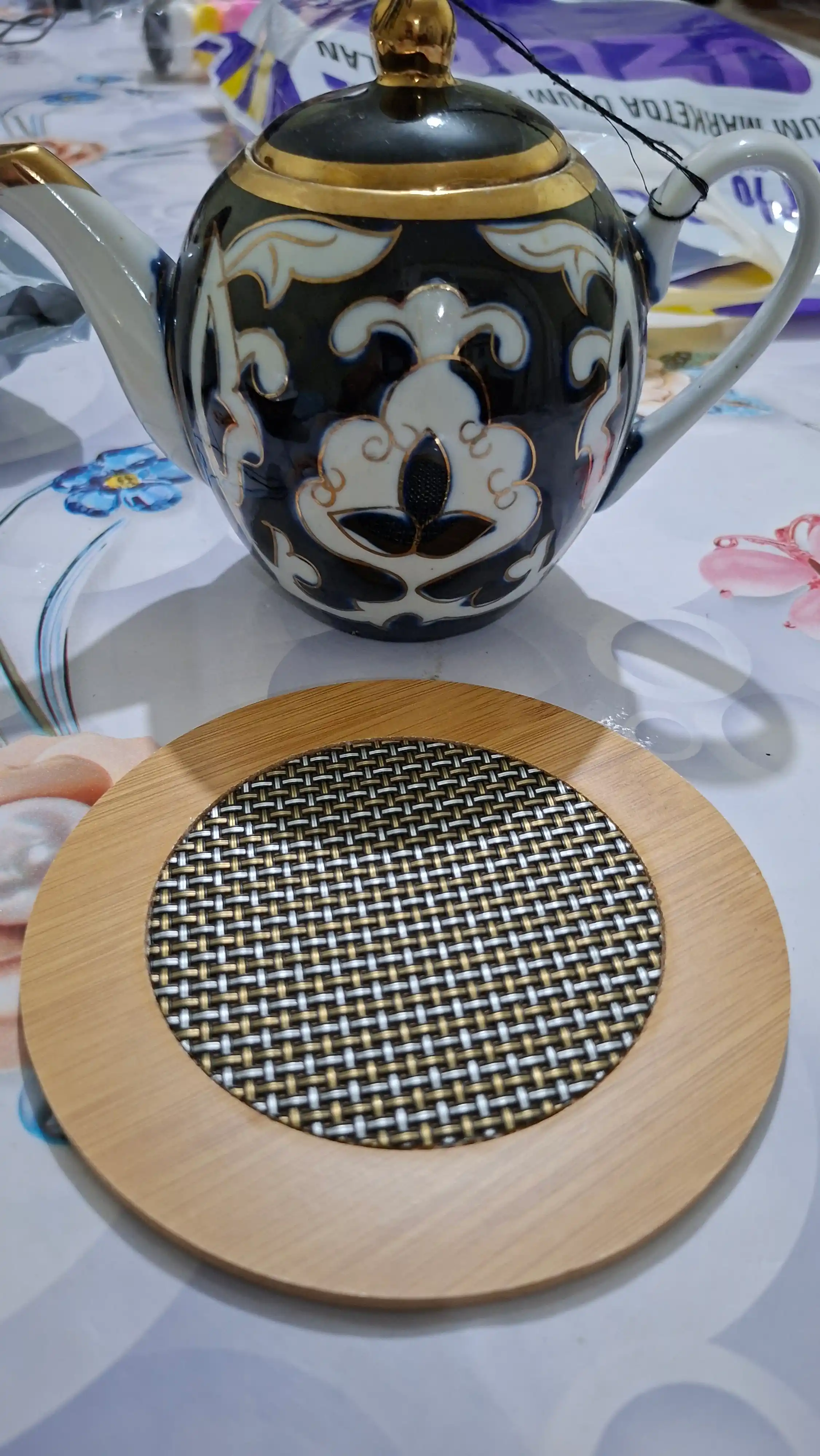 Подставка для кастрюль, чайников и посуды размером 14,5×14,5 см ​​из натурального бамбука