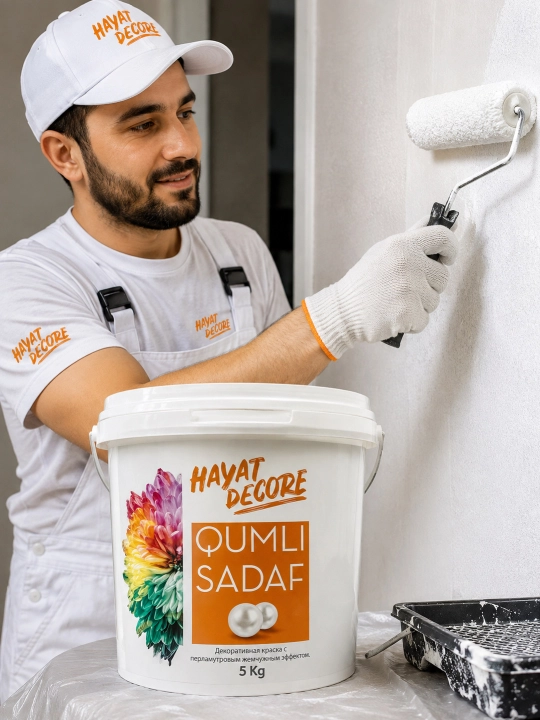 HAYAT DECORE QUMLI SADAF— декоративная краска с эффектом перламутра