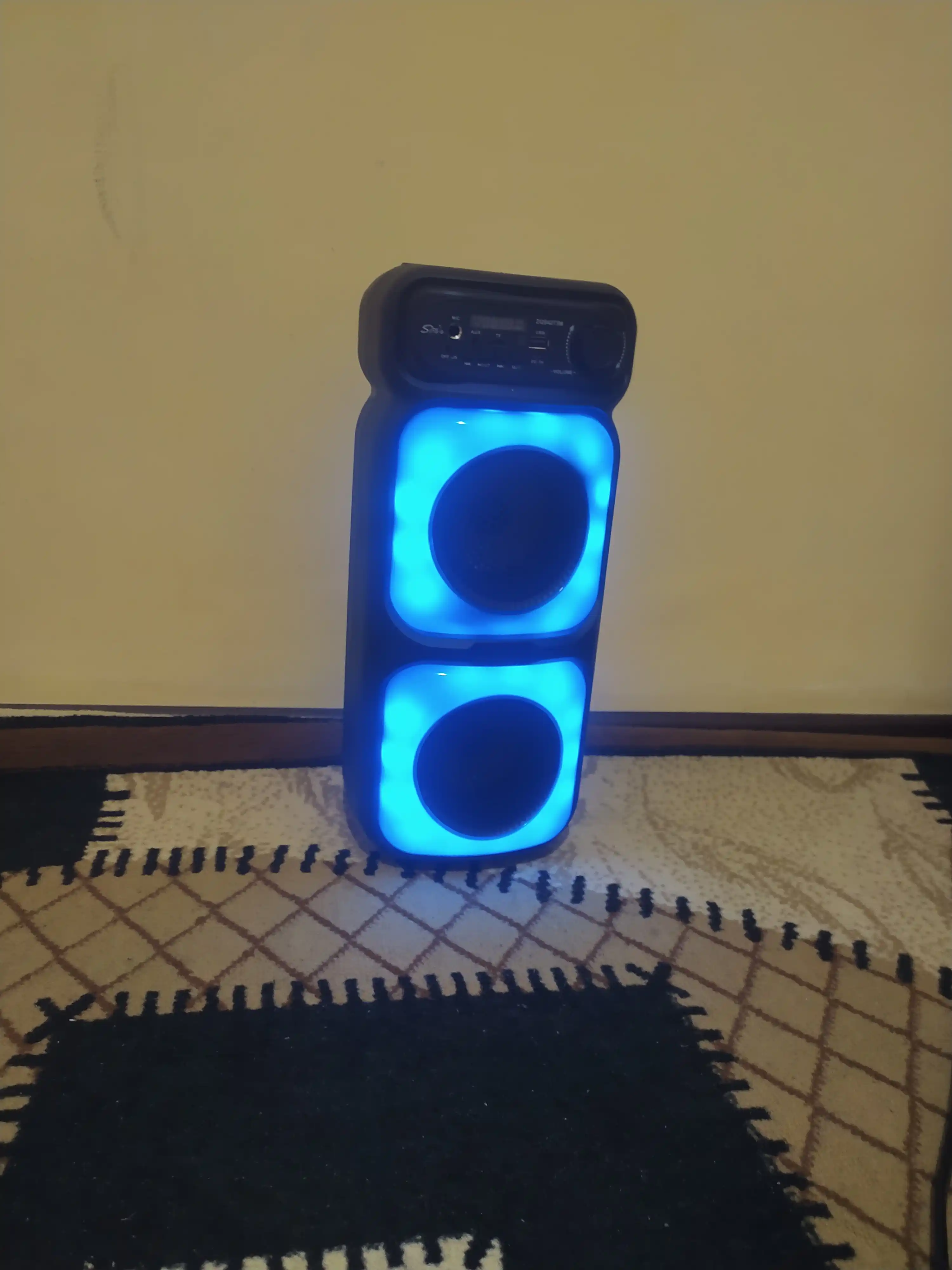 Katta Bluetooth simsiz karnay, karaoke, RGB yoritish, mikrofon va pult bilan