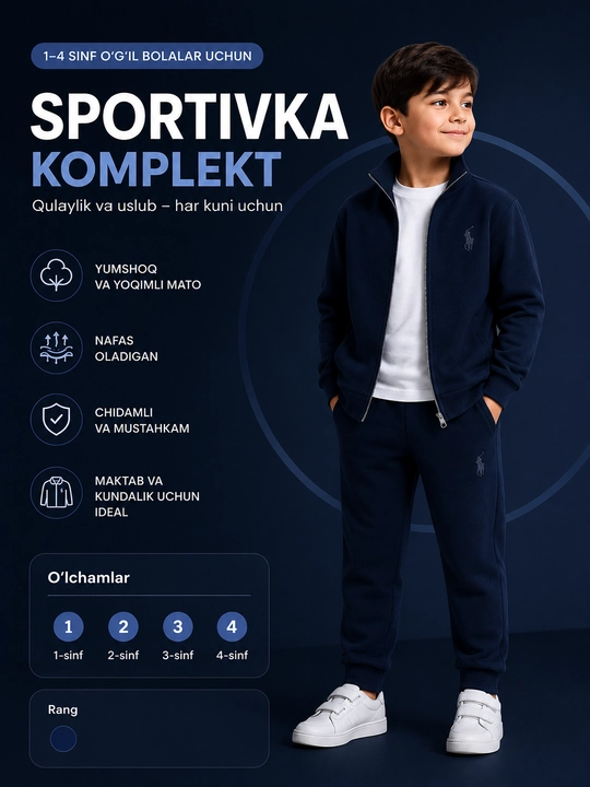 Спортивный костюм мальчику, детская спортивка, комплект 1-4 класс, детский костюм - 