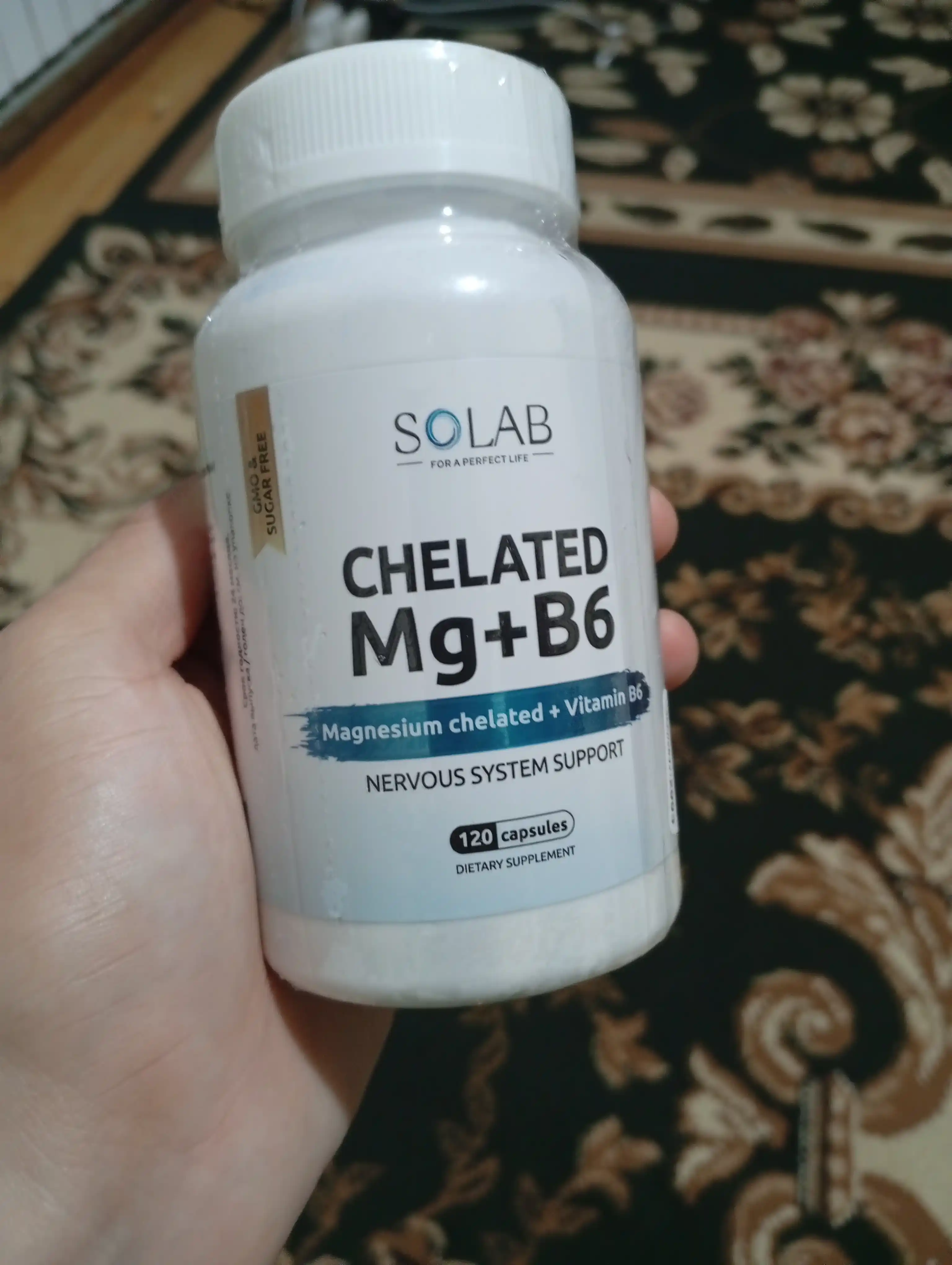 Magniy bisglisinat + Vitamin B6, SOLAB, 120 kapsula