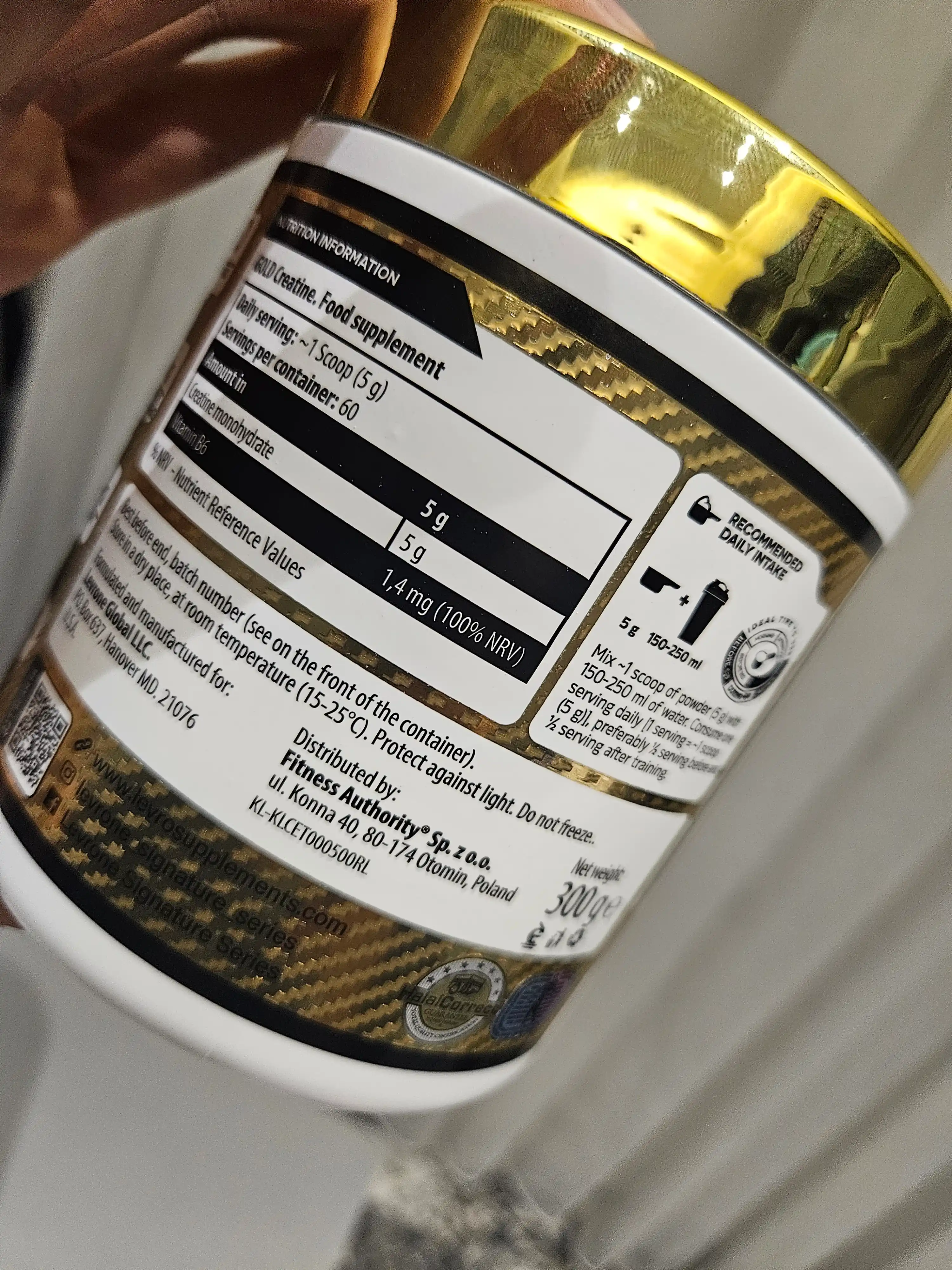 Креатин моногидрат "Kevin Levrone Gold Creatine", без вкуса, 300 г, 60 порций
