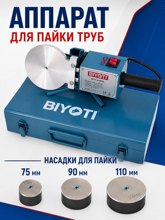 Аппарат для пайки пластиковых труб. 75, 90, 110 мм