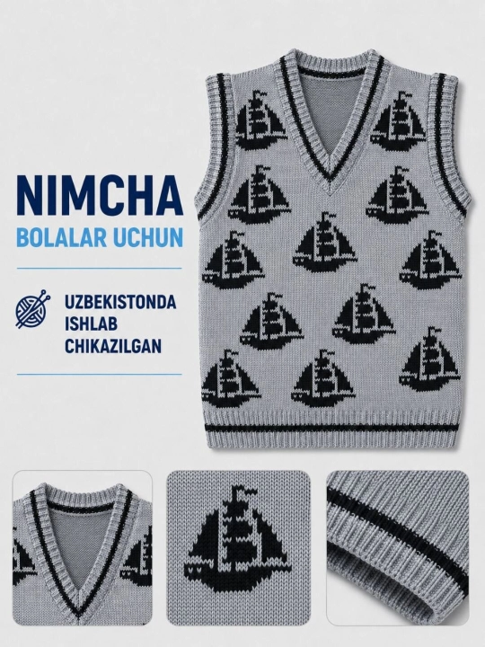 1 yoshli bolalar uchun issiq nimcha — turk ipidan to‘qilgan bolalar kiyimi - 