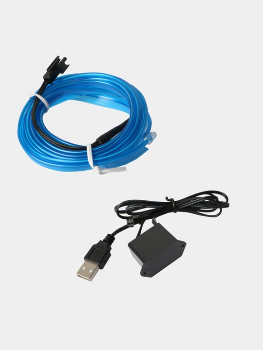 Avtomobil saloni uchun neon yoritgich 5 m, USB, yaxlit yoki 3+1+1 m komplekt