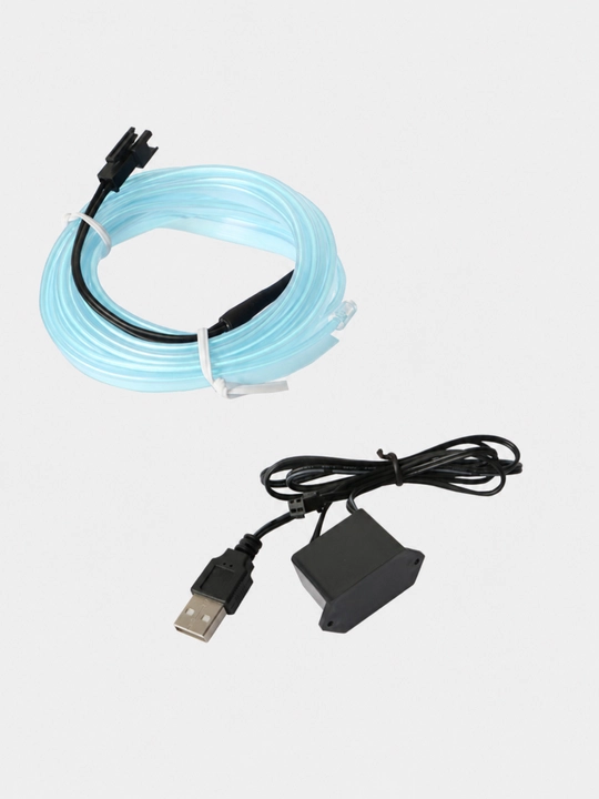 Avtomobil saloni uchun neon yoritgich 5 m, USB, yaxlit yoki 3+1+1 m komplekt