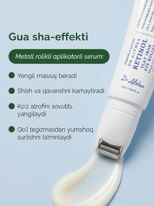 Koʻz uchun massaj krem Dr.Althea Retinol Eye Roller 0,1%, ajin va qora doiraga qarshi