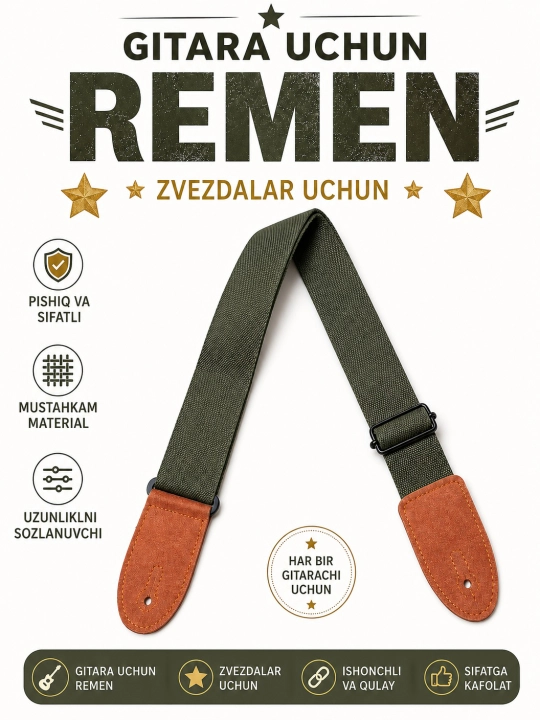 Remen gitara uchun 5xil rang, sifatli chidamli - 