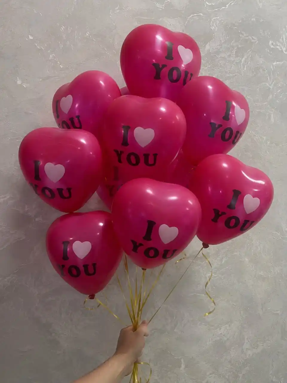Красные шары в форме сердца «I Love You» для романтического декора