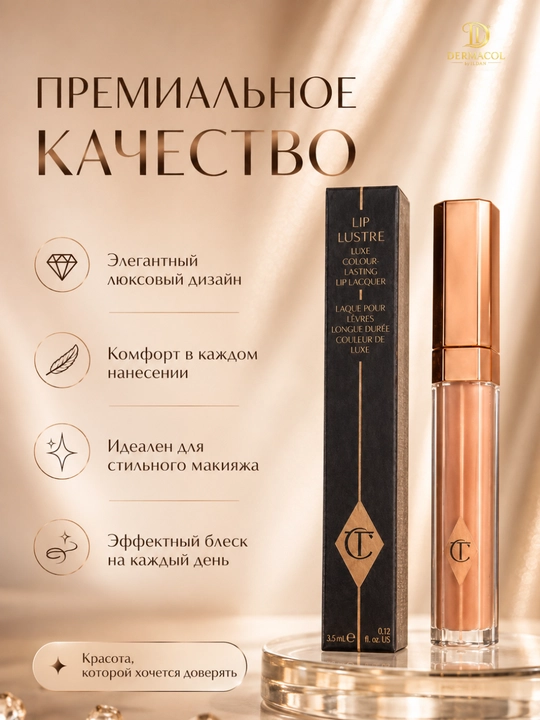 Нюдовый персиковый сияющий блеск для губ Charlotte Tilbury Lip Lustre, 3,5 мл