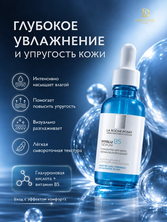 Сыворотка для лица, с гиалуроновой кислотой, для мягкого и свежего вида,  B5, 30 мл - 