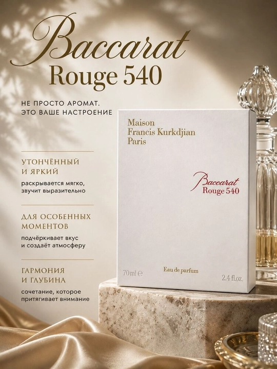 Baccarat Rouge 540 — роскошный унисекс аромат для женщин и мужчин, парфюмерная вода 70 мл - 