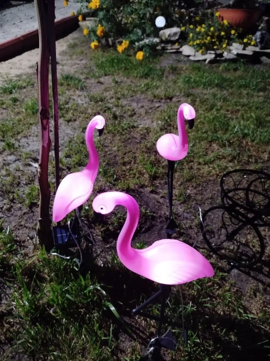 Quyosh batareyali bog‘ chirog‘i-figura, tipratikan, to‘tiqush, boyo‘g‘li, flamingo