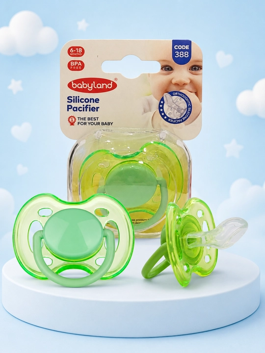 Babyland silikonli ortodontik so'rg'ich, qopqoq bilan, 0-6-18 oylik - 