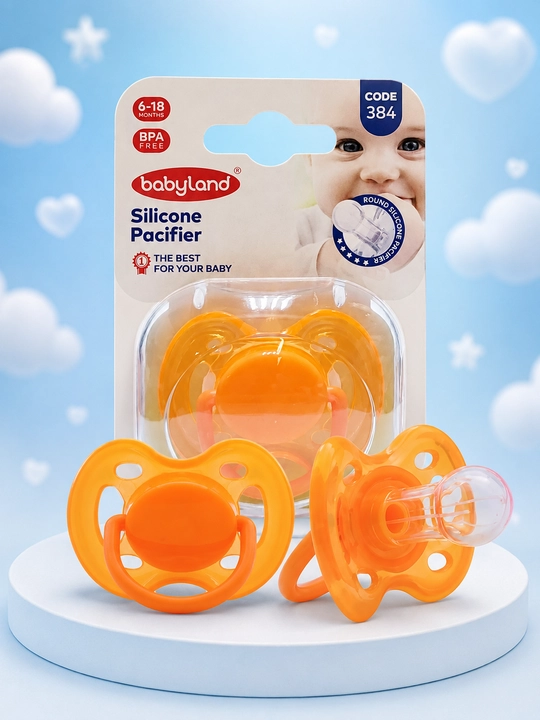 Babyland silikonli dumaloq so'rg'ich, qopqoq bilan, 0-6-18 oylik - 