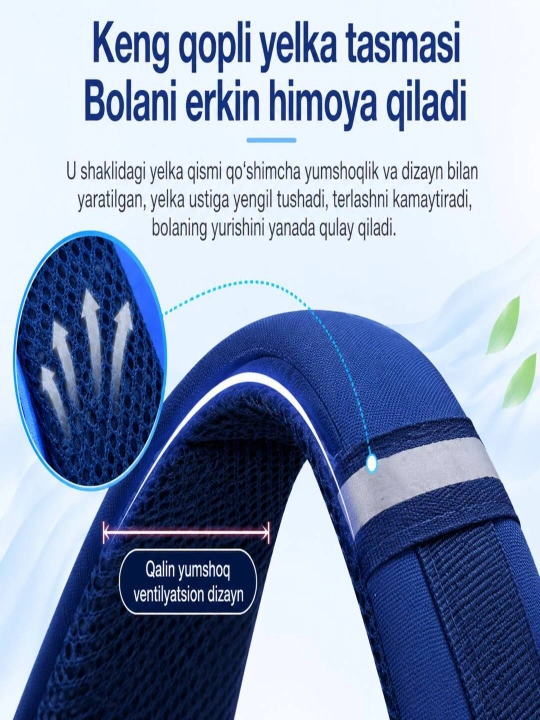 1-7 sinflar uchun o‘g‘il va qiz bolalar uchun premium maktab ryukzagi