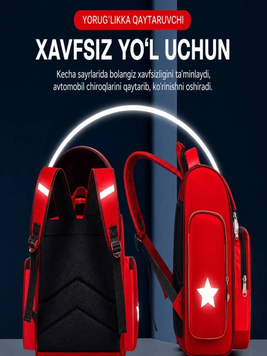 1-7 sinflar uchun o‘g‘il va qiz bolalar uchun premium maktab ryukzagi