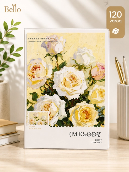 Блокнот Blaknot Secret Garden формата А5 — 52 листа, клетчатый узор, прозрачная обложка - 