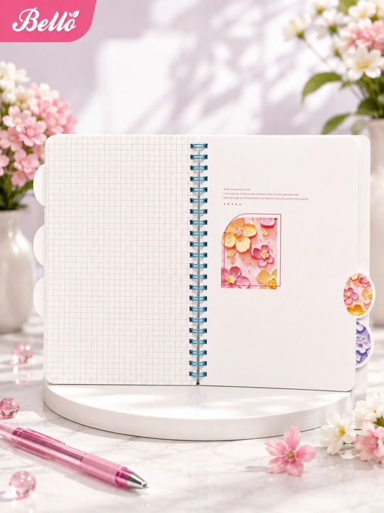 Блокнот Blaknot Secret Garden формата А5 — 52 листа, клетчатый узор, прозрачная обложка