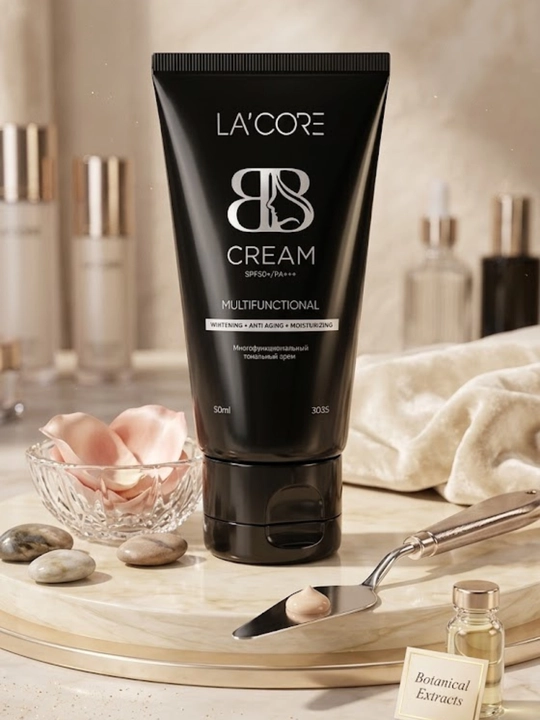 LA’CORE BB Cream SPF50+ PA+++ – Tonal krem, oqartiruvchi va ajinlarga qarshi, 50 ml