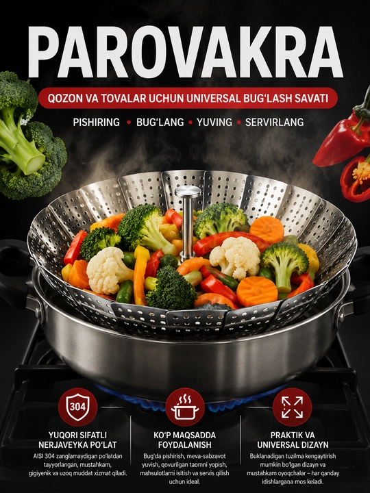 Пароварка 4 в 1 из нержавеющей стали, вставка для кастрюли, корзина для овощей