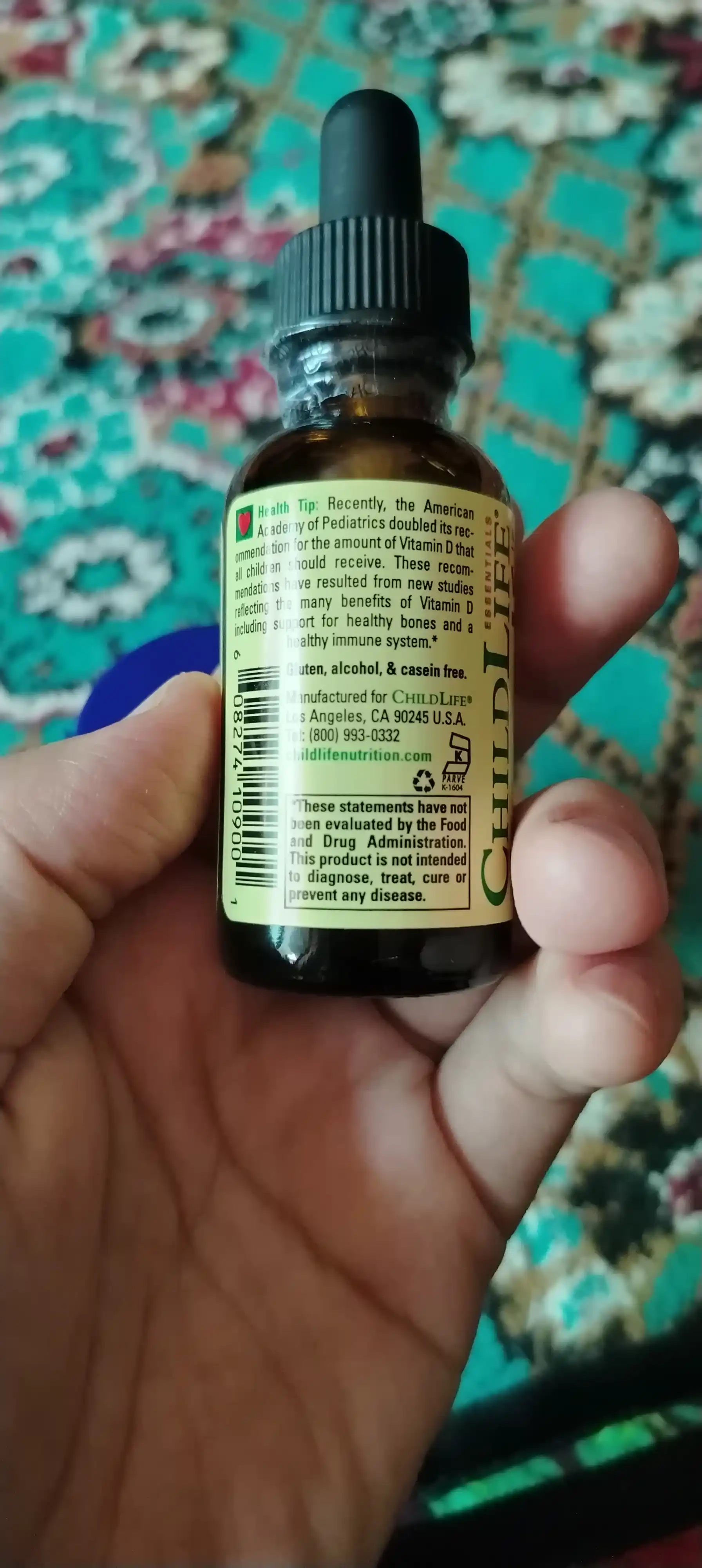 Vitamin D 3 Childlife Essentials 500 ME, meva ta'mi bilan, 30 ml, bolalarga vitamin D