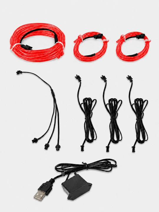 Avtomobil saloni uchun neon yoritgich 5 m, USB, yaxlit yoki 3+1+1 m komplekt