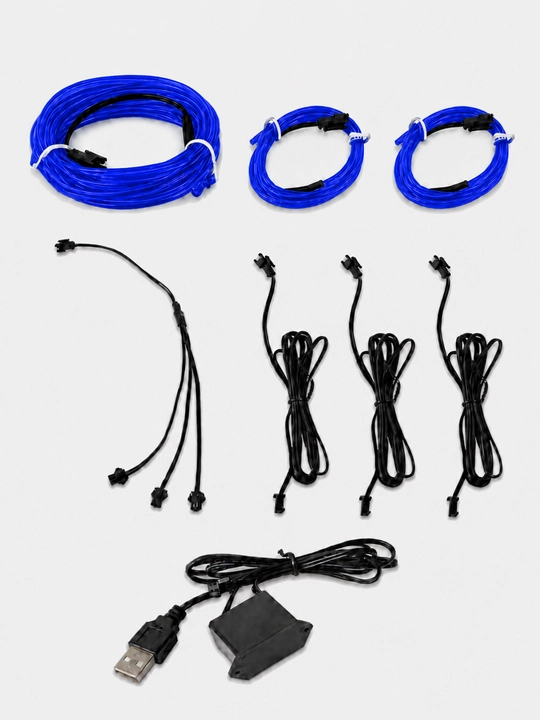 Avtomobil saloni uchun neon yoritgich 5 m, USB, yaxlit yoki 3+1+1 m komplekt