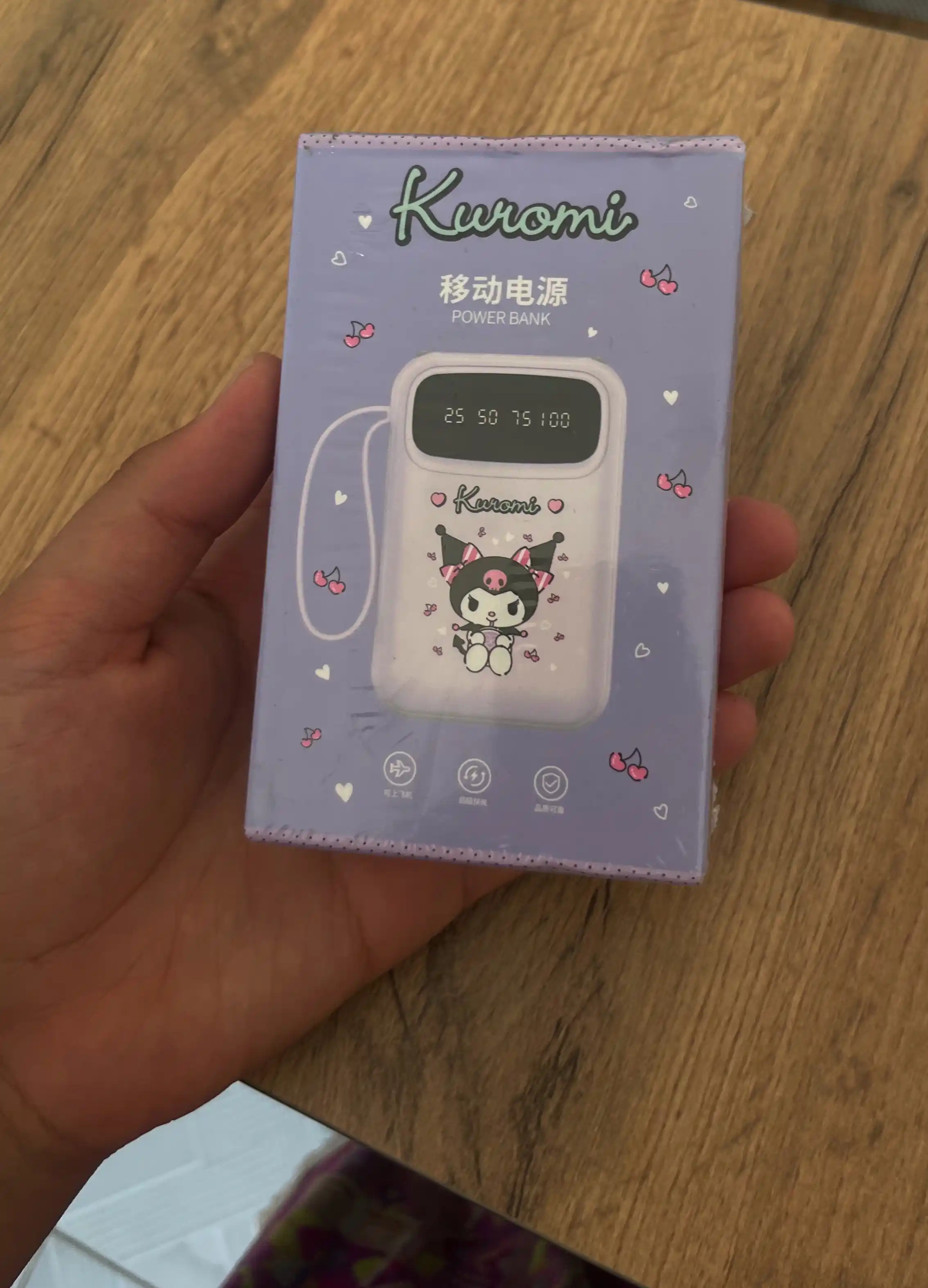 Jazibali PowerBank Hello Kitty, Kuromi, Cinnamonroll, Melody, 10000mAh, 4 ta kabel bilan