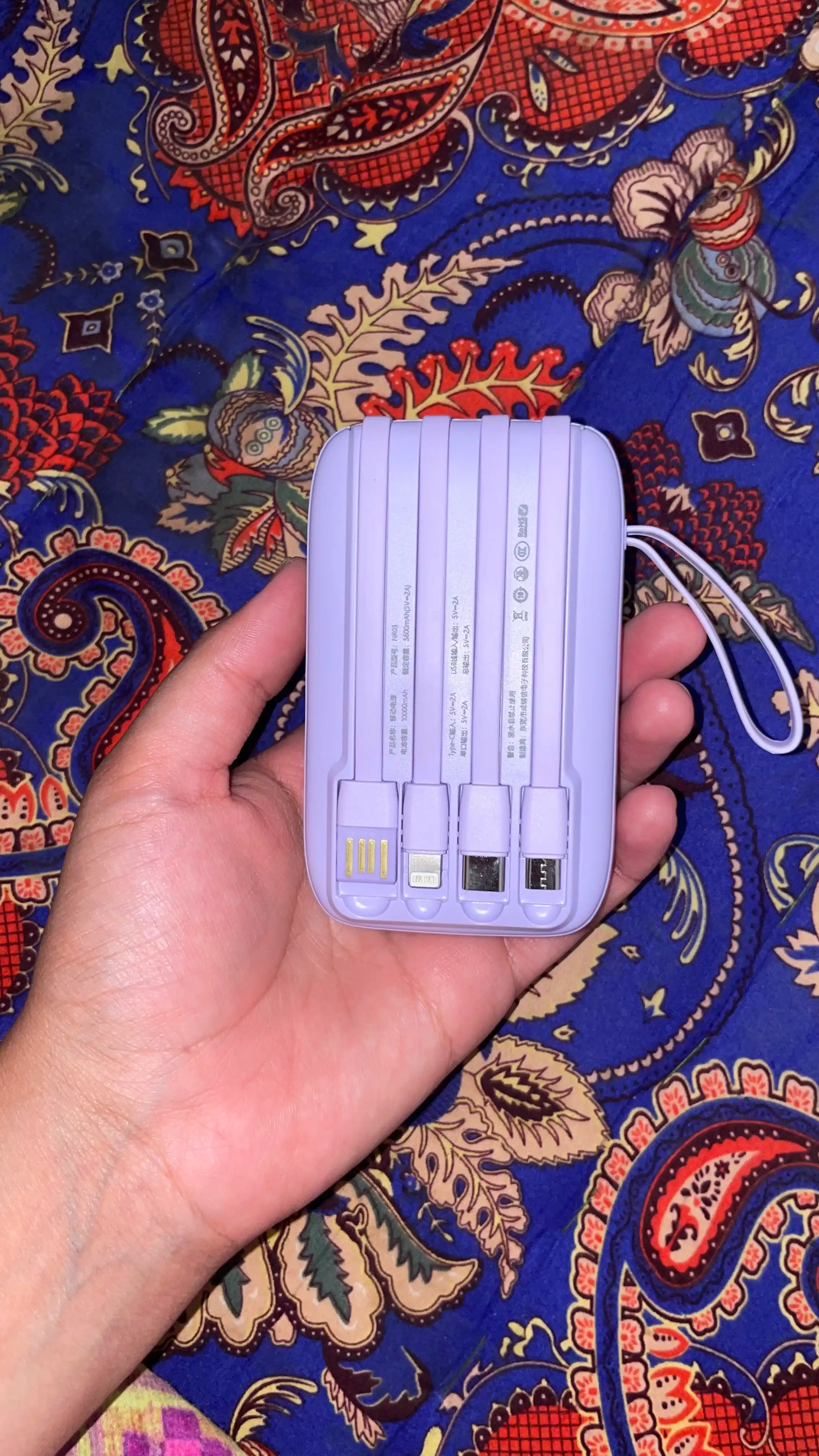 Jazibali PowerBank Hello Kitty, Kuromi, Cinnamonroll, Melody, 10000mAh, 4 ta kabel bilan